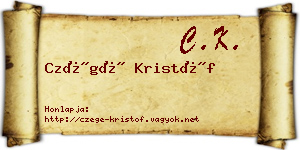 Czégé Kristóf névjegykártya
