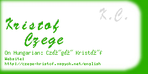 kristof czege business card